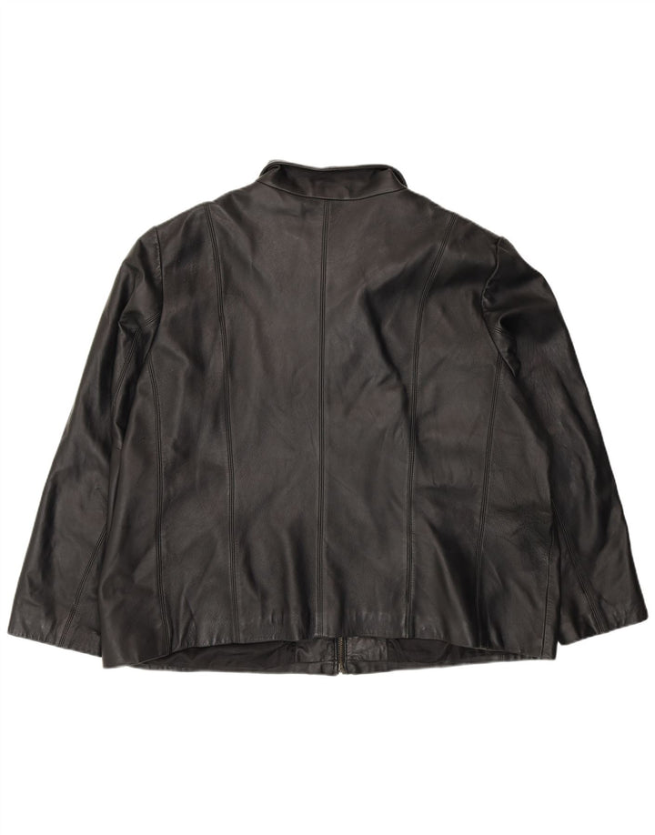 Женская кожаная куртка Colebrook UK 22 3XL черная кожаная