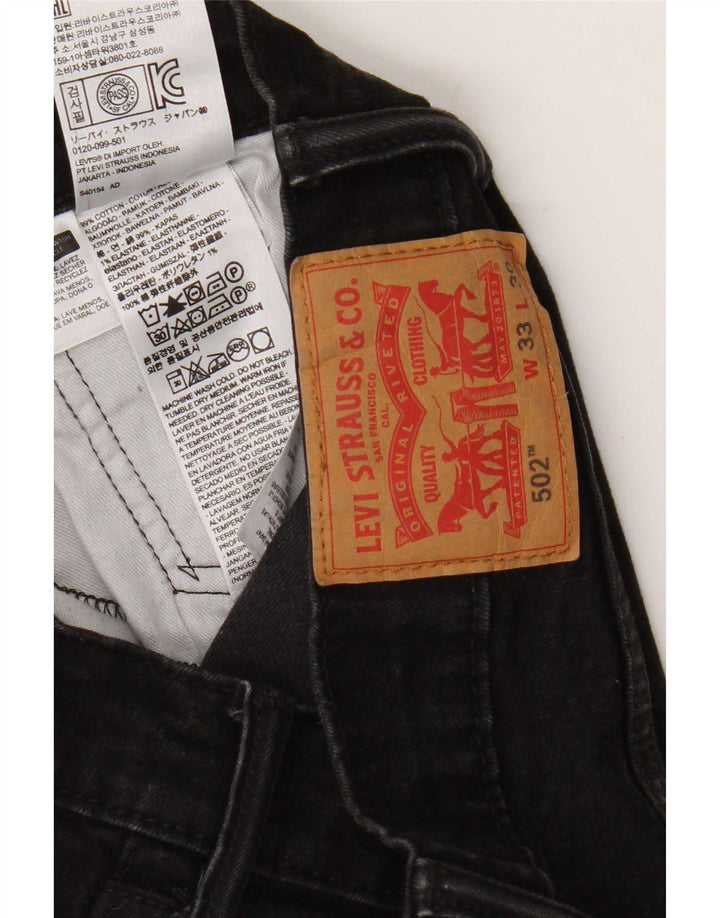 Мужские прямые джинсы Levi's 502 W33 L27, черный хлопок
