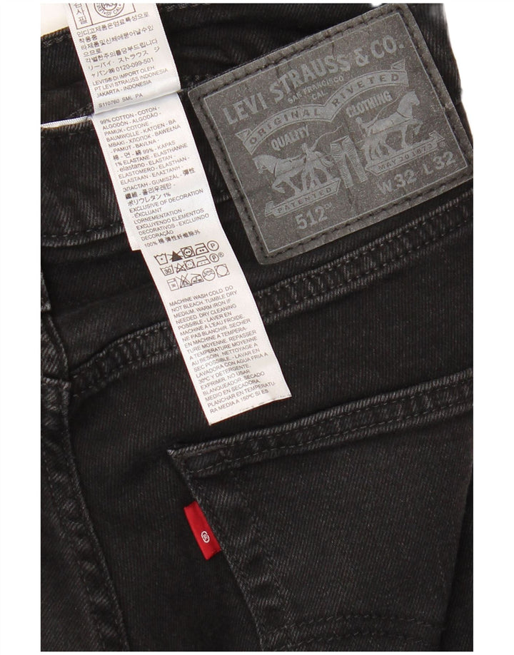 Мужские зауженные джинсы LEVI'S 512 W32 L32, черный хлопок