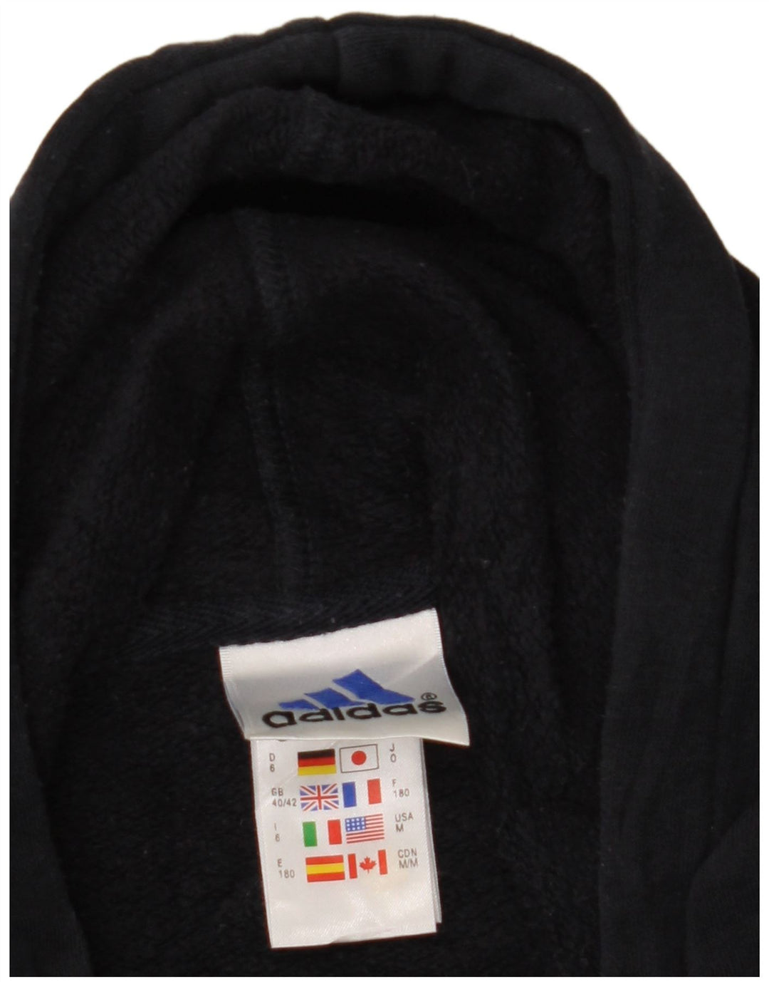 Мужской джемпер с капюшоном ADIDAS на молнии, Великобритания, размер 40/42, средний, темно-синий, хлопок