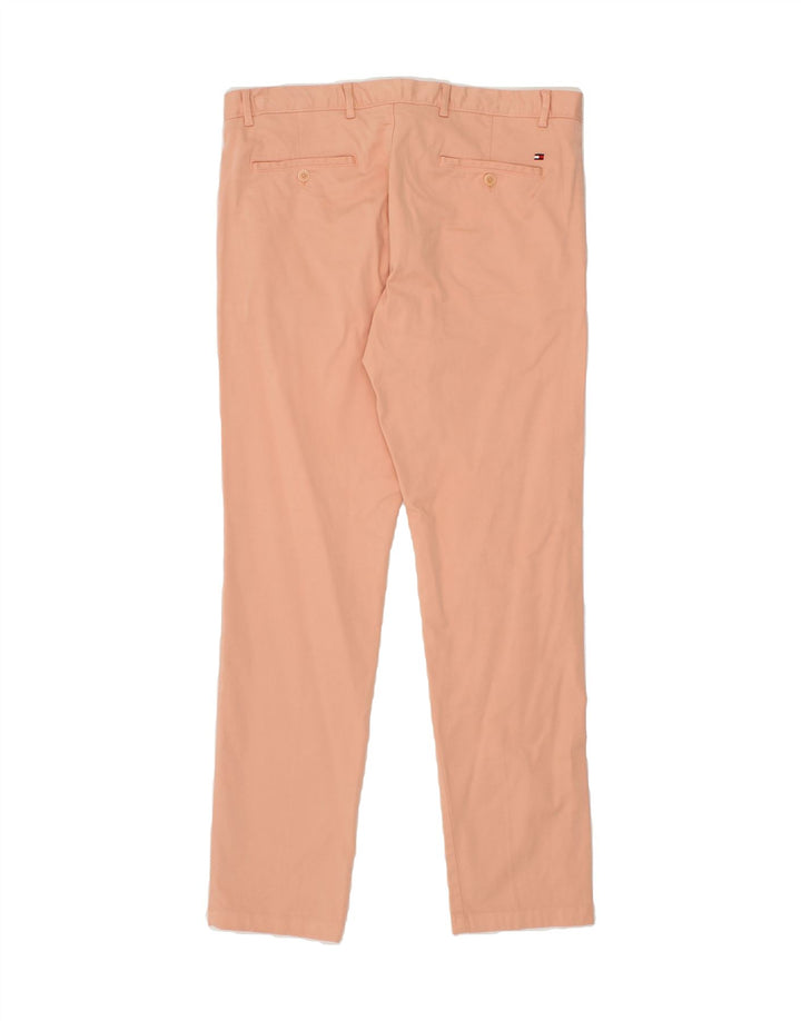 TOMMY HILFIGER Womens Slim Chino Trousers W36 L32 Pink Polyester Vintage Tommy Hilfiger and Second-Hand Tommy Hilfiger from Messina Hembry 