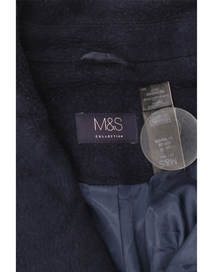 Женское пальто оверсайз Marks & Spencer UK 10, маленькое темно-синее полиэстер