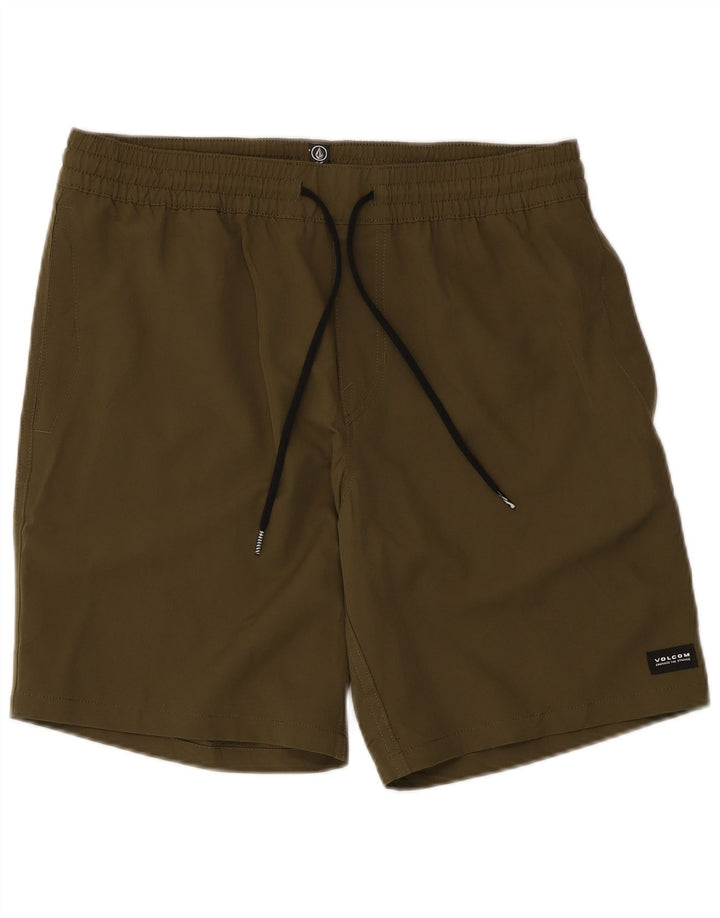 Мужские шорты для плавания Volcom, большие размеры, цвет хаки, полиэстер