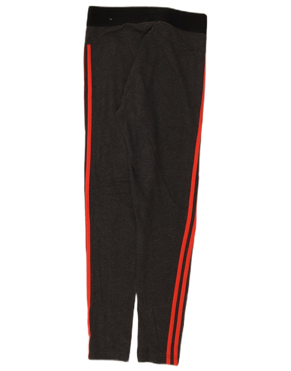 Женские леггинсы Adidas UK 12/14, хлопок среднего серого цвета с цветными блоками