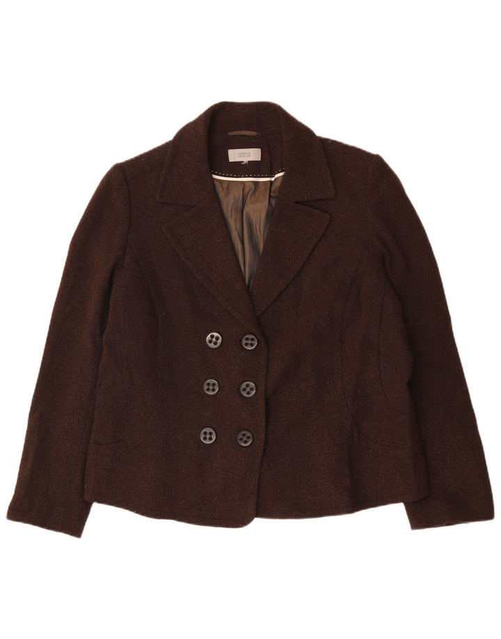 Женский пиджак Marks & Spencer UK 16, большой коричневый, полиэстер