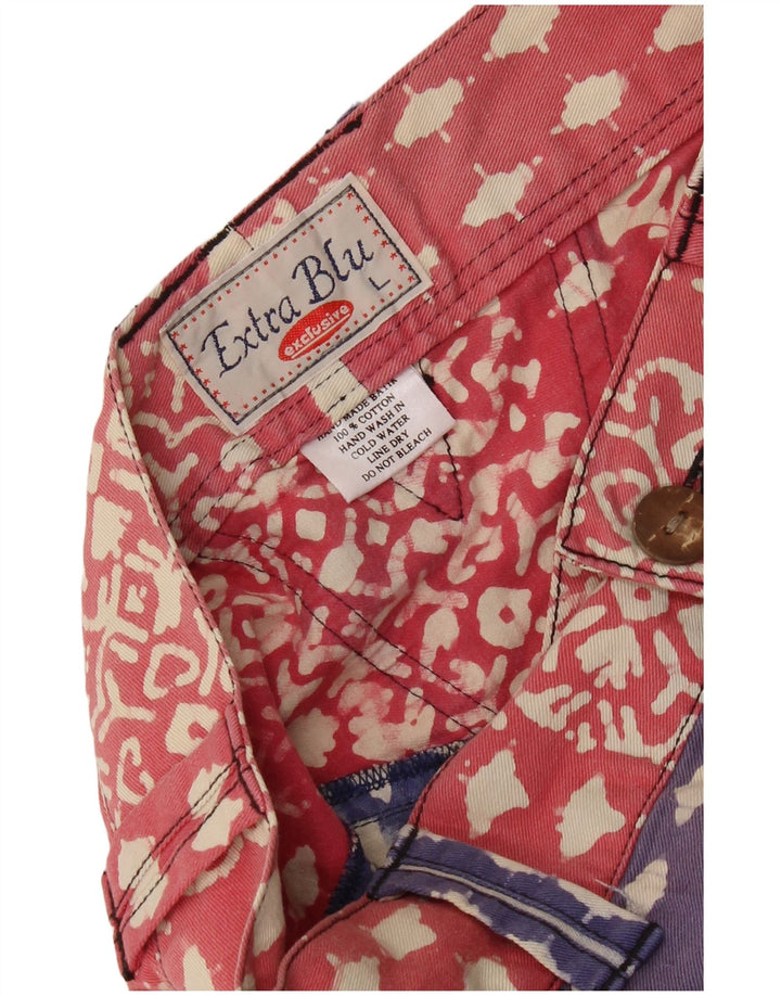 Винтажная женская джинсовая юбка-карандаш с абстрактным узором, большая W28, синяя хлопковая