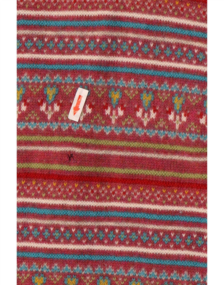 Женский кардиган Stefanel UK 14, средний красный, шерсть Fair Isle