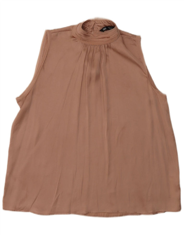 Женская блузка без рукавов ZARA UK 12, полиэстер среднего розового цвета