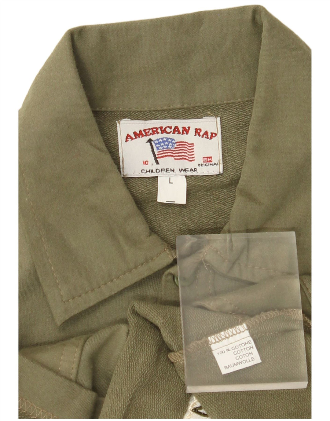 Женская рубашка с рисунком VINTAGE, размер США 10, большой размер, цвет хаки, хлопок