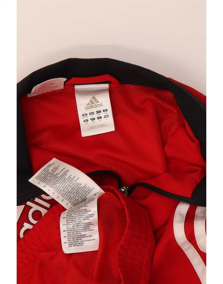 Спортивный костюм Adidas для мальчиков с графическим рисунком, верхняя куртка 13-14 лет, красный полиэстер
