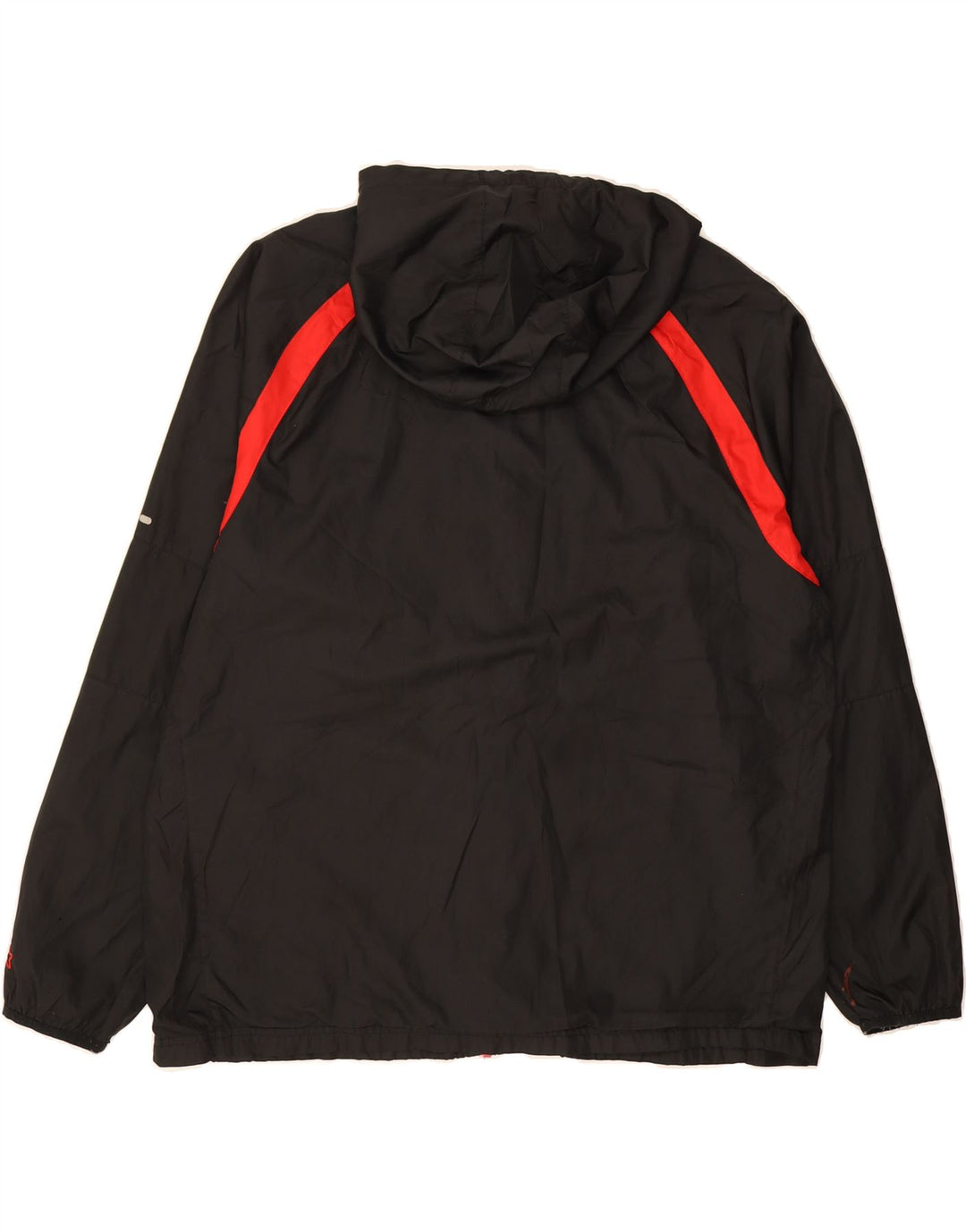STARTER Mens Hooded Rain Jacket UK 46/48 XL Black Colourblock Polyester Vintage Starter and Second-Hand Starter from Messina Hembry 