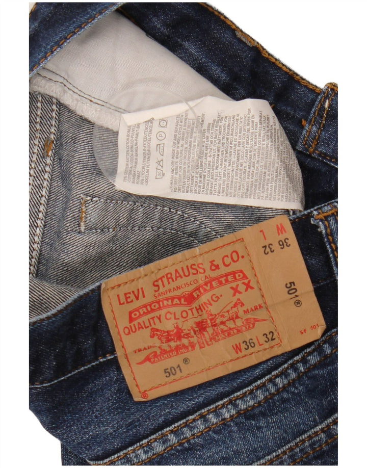 Мужские прямые джинсы Levi's 501 W36 L32 синие, хлопок