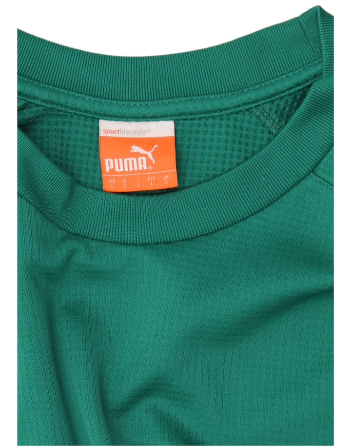 Мужской свитер PUMA, большой зеленый полиэстер с цветными блоками