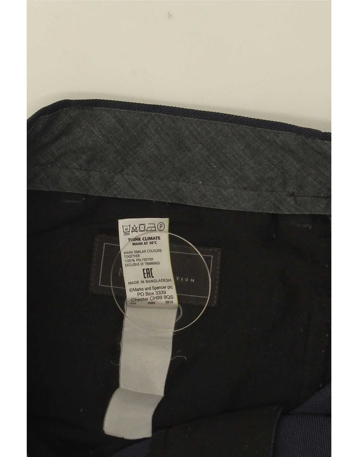 Мужские прямые костюмные брюки стандартного кроя Marks & Spencer W38 L28 темно-синие