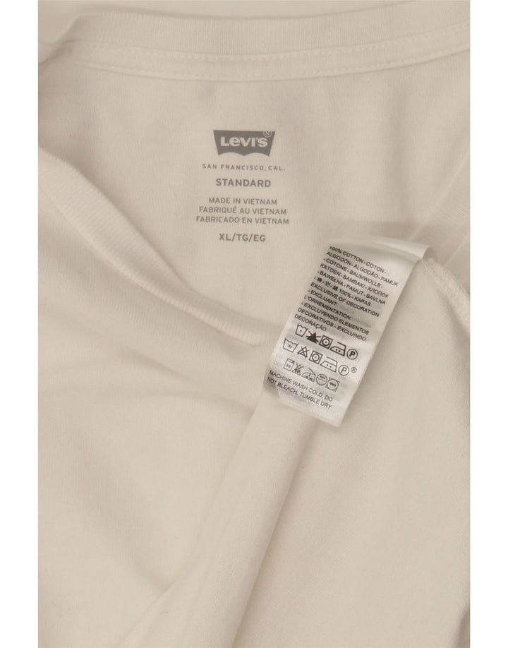 LEVI'S Mens Standard Fit T-Shirt Top XL White Cotton Vintage Levi's and Second-Hand Levi's from Messina Hembry 