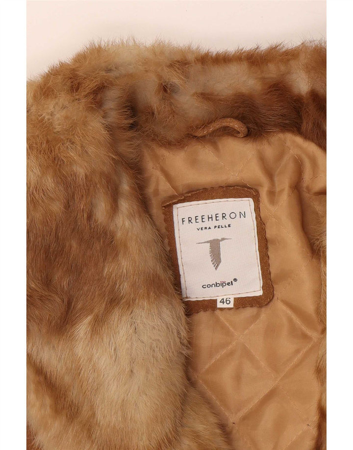 Женская замшевая куртка Conbipel Free Heron IT 46, большая, бежевая кожа