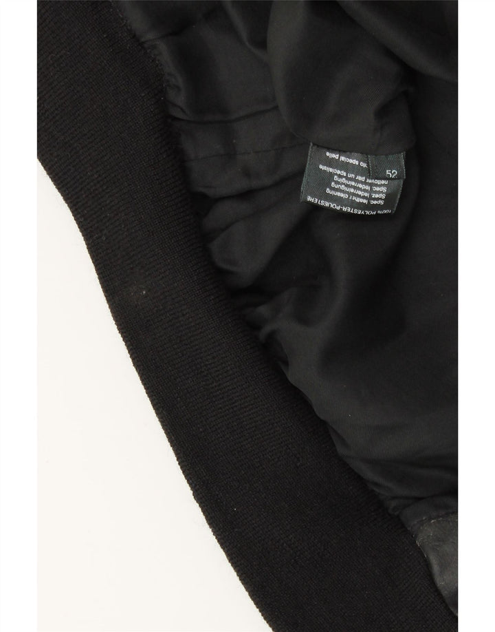 Мужская кожаная куртка в стиле милитари VINTAGE IT 52 XL черная кожа