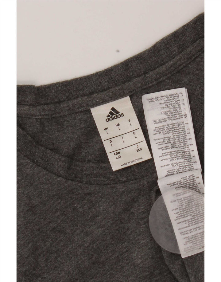 Мужская футболка Adidas Top большого размера, серый хлопок