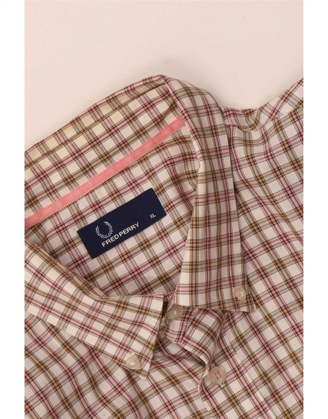 Мужская рубашка с коротким рукавом Fred Perry XL в разноцветную клетку