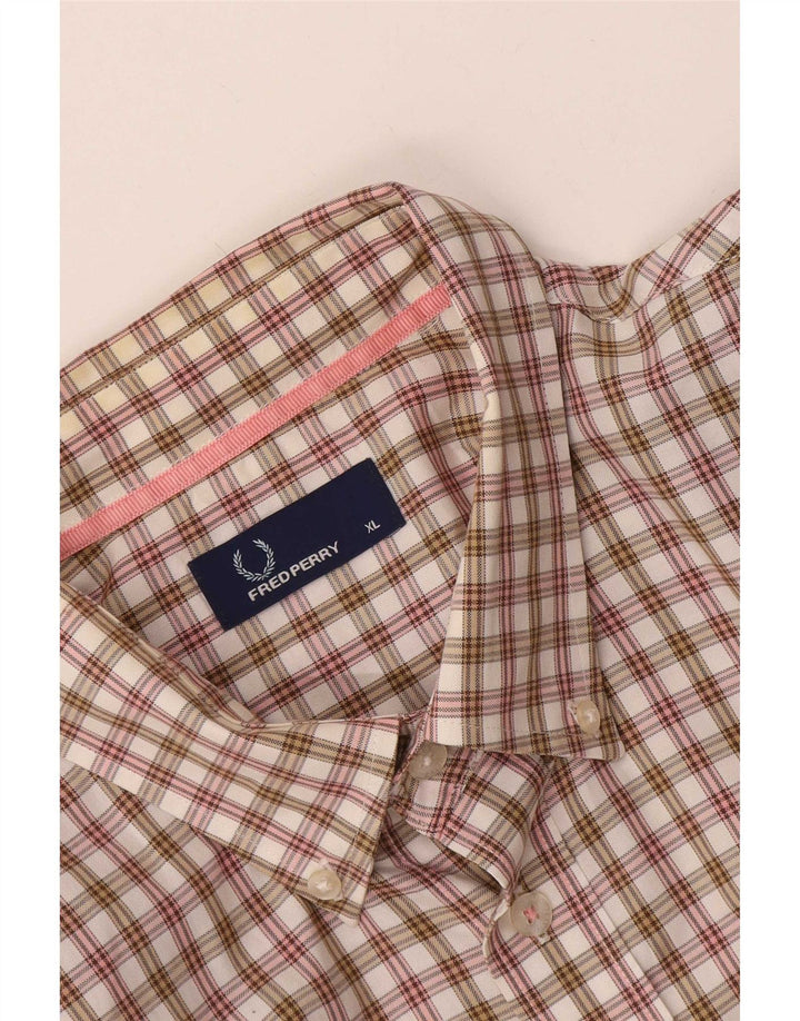 Мужская рубашка с коротким рукавом Fred Perry XL в разноцветную клетку