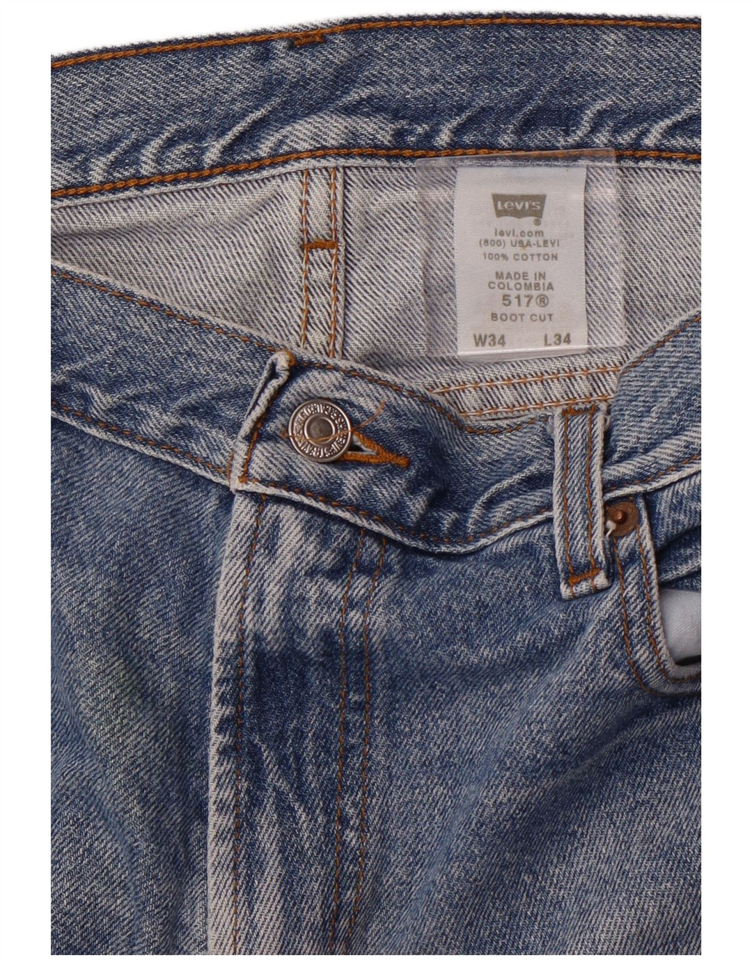 Мужские джинсы LEVI'S 517 Bootcut W34 L34 Синие, хлопок