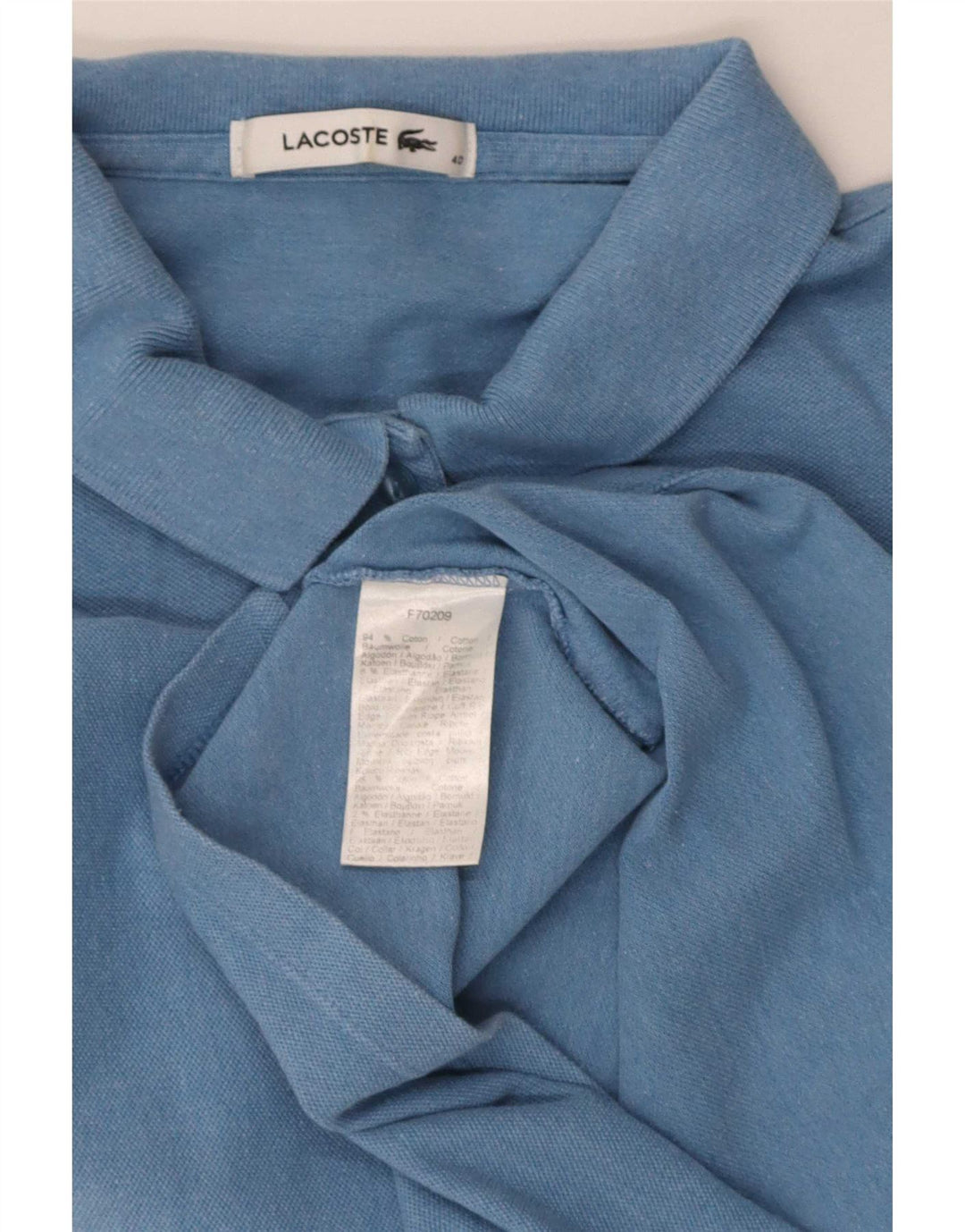 Lacoste Женская рубашка-поло обычного кроя с короткими рукавами, размер 40, средний синий