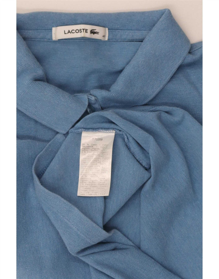 Lacoste Женская рубашка-поло обычного кроя с короткими рукавами, размер 40, средний синий