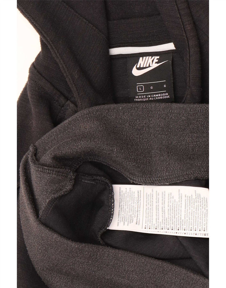 Мужской джемпер с капюшоном Nike, большой серый, хлопок с цветными блоками