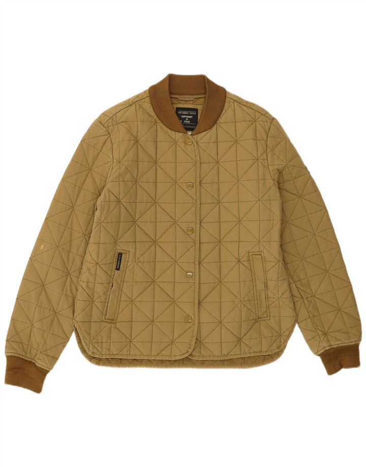 Женская стеганая куртка Superdry UK 10, маленький цвет хаки, хлопок