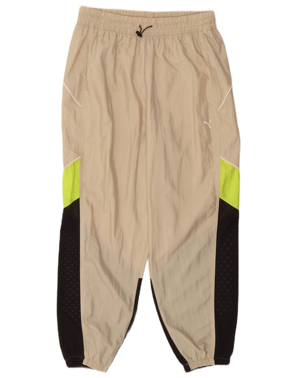 Женские спортивные брюки Puma Joggers UK 14, большие бежевые цвета с блоками