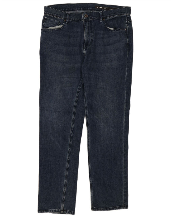 Мужские узкие джинсы Dkny W34 L30 синие, хлопок