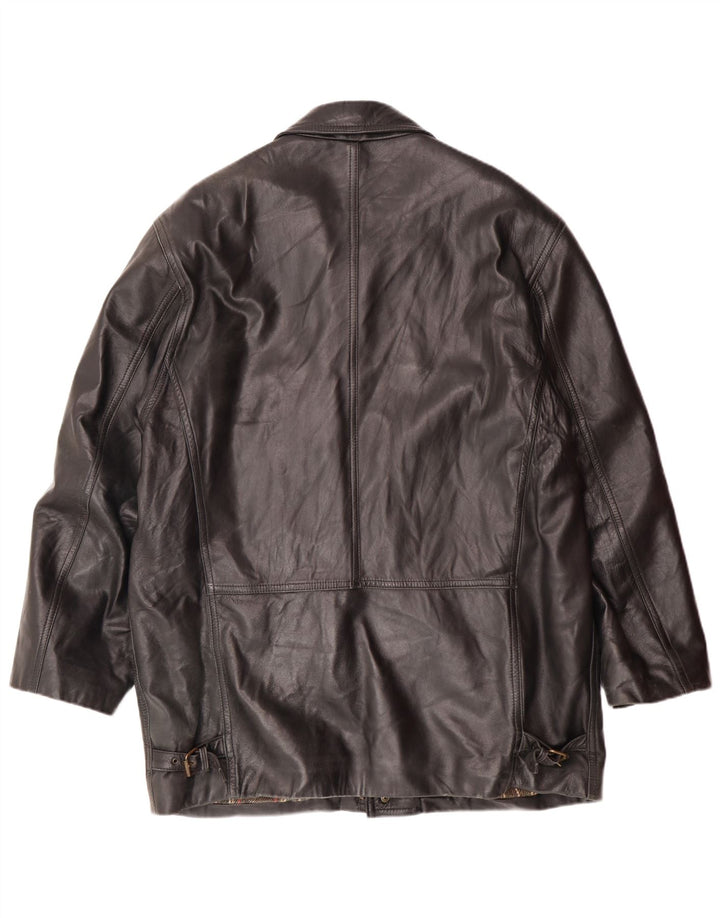 Мужская кожаная куртка VINTAGE IT 54 2XL черная кожа