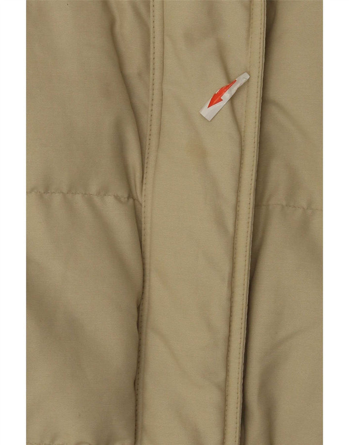 Женское длинное стеганое пальто Woolrich UK 10, маленький размер, бежевый нейлон