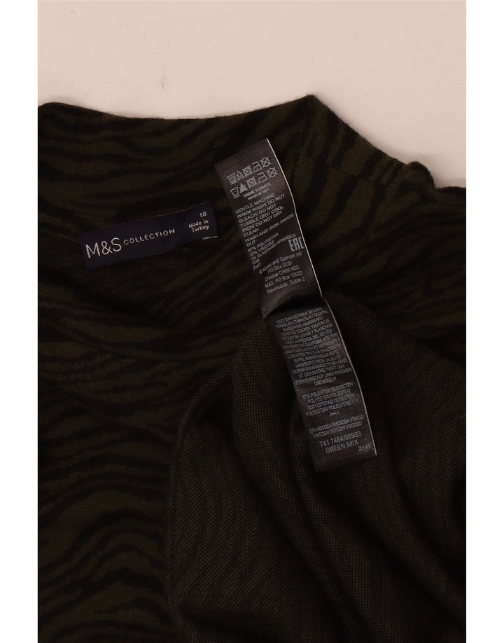 Женское платье прямого кроя Marks & Spencer UK 10, маленький цвет хаки с животным принтом
