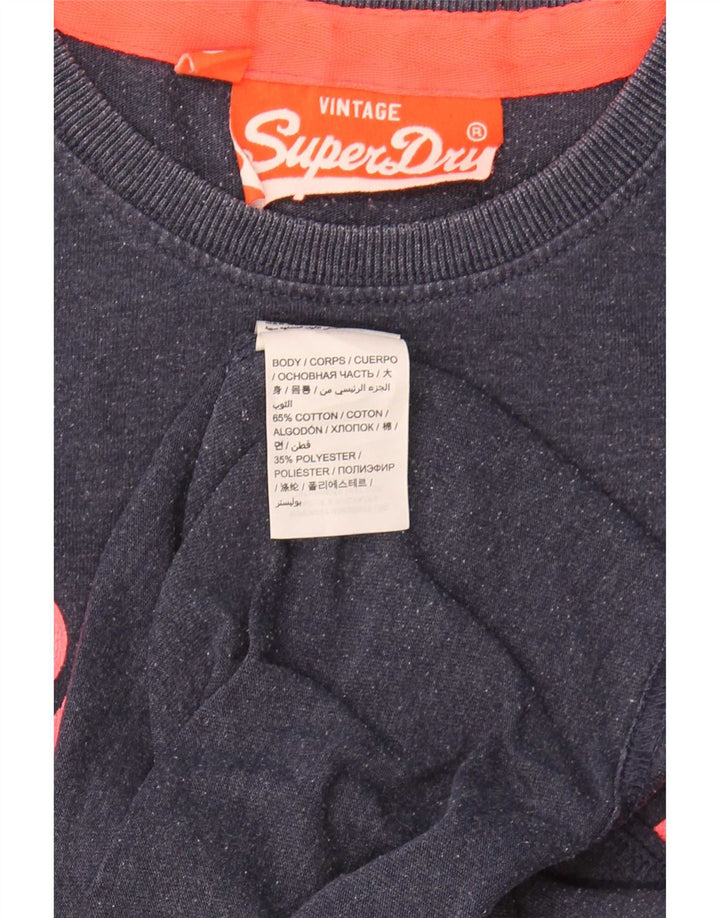 Superdry Мужская футболка с рисунком, маленький темно-синий хлопок