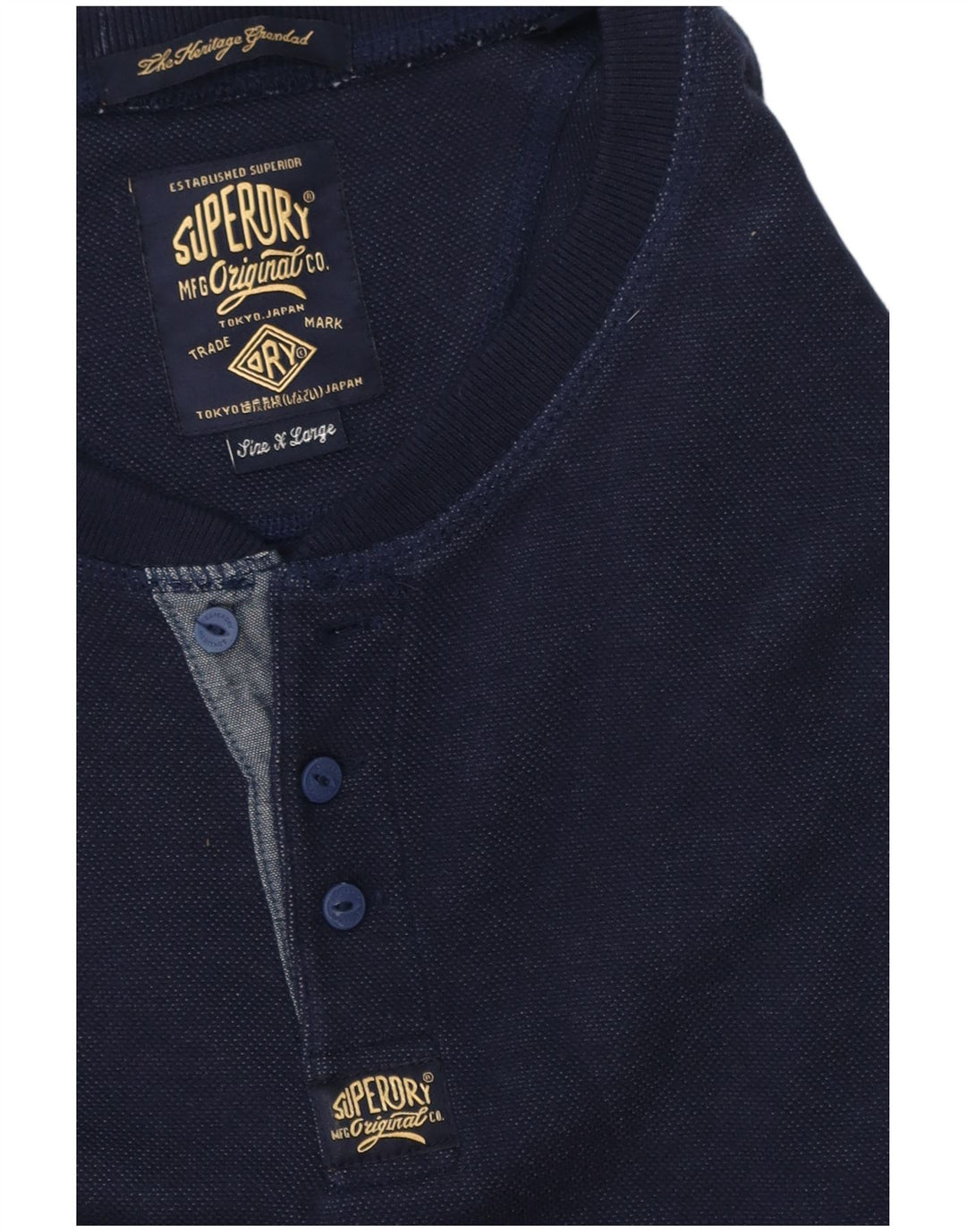 Мужской топ Superdry с длинным рукавом XL, темно-синий