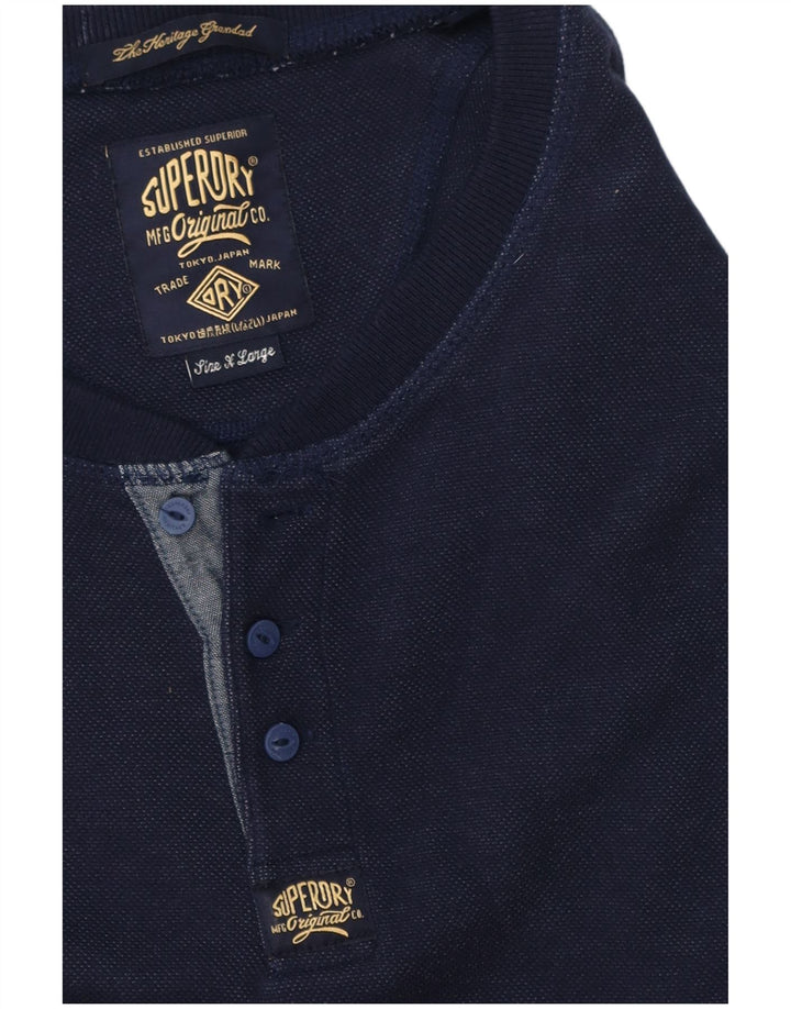 Мужской топ Superdry с длинным рукавом XL, темно-синий