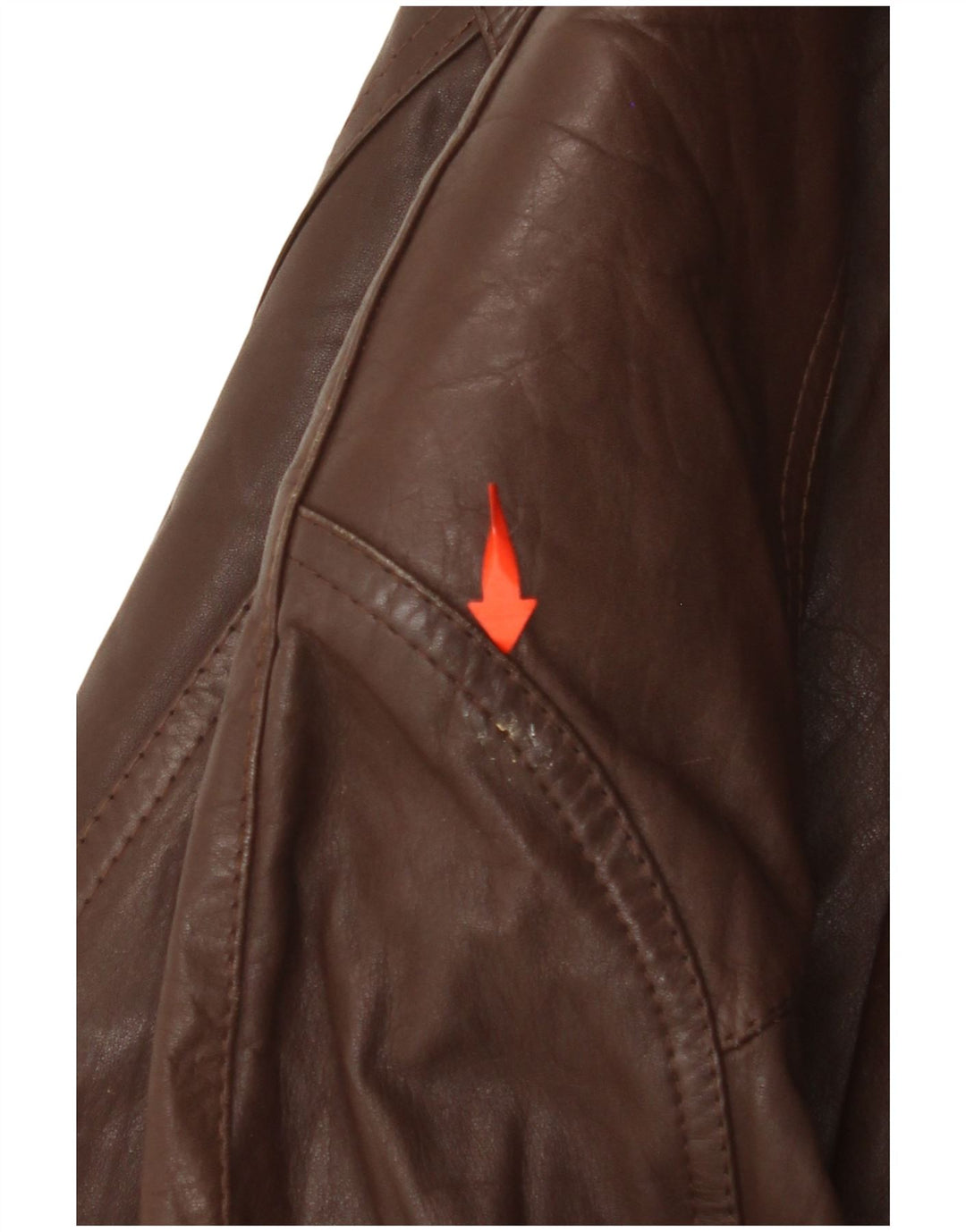 ВИНТАЖНОЕ Женское кожаное пальто UK 14, большое коричневое