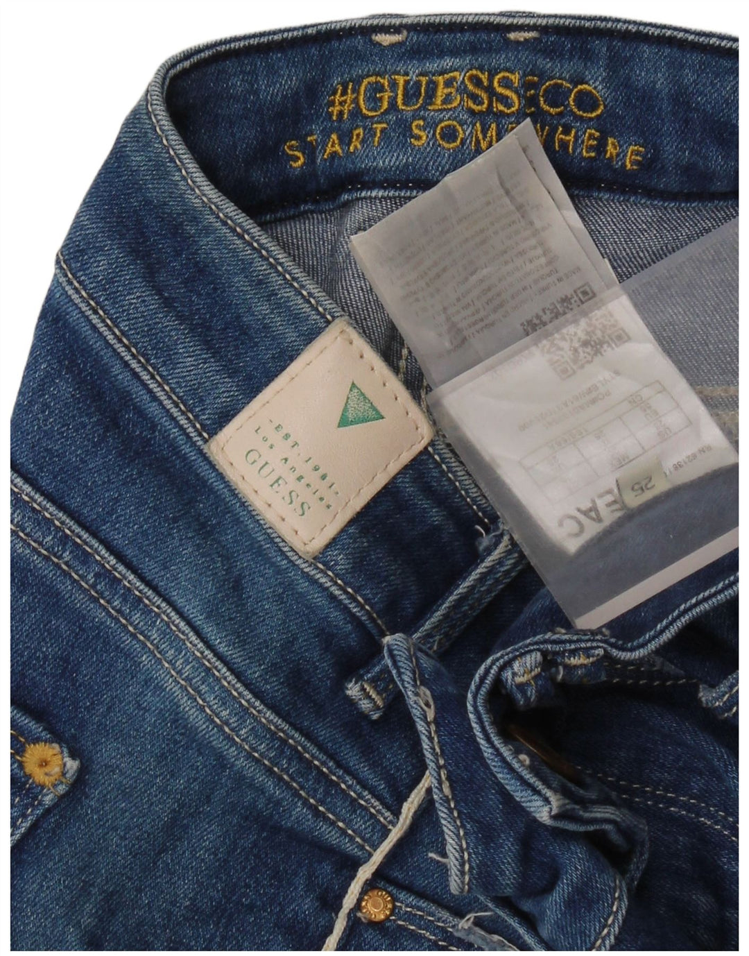Женские джинсы скинни Guess W25 L29, синие, хлопок
