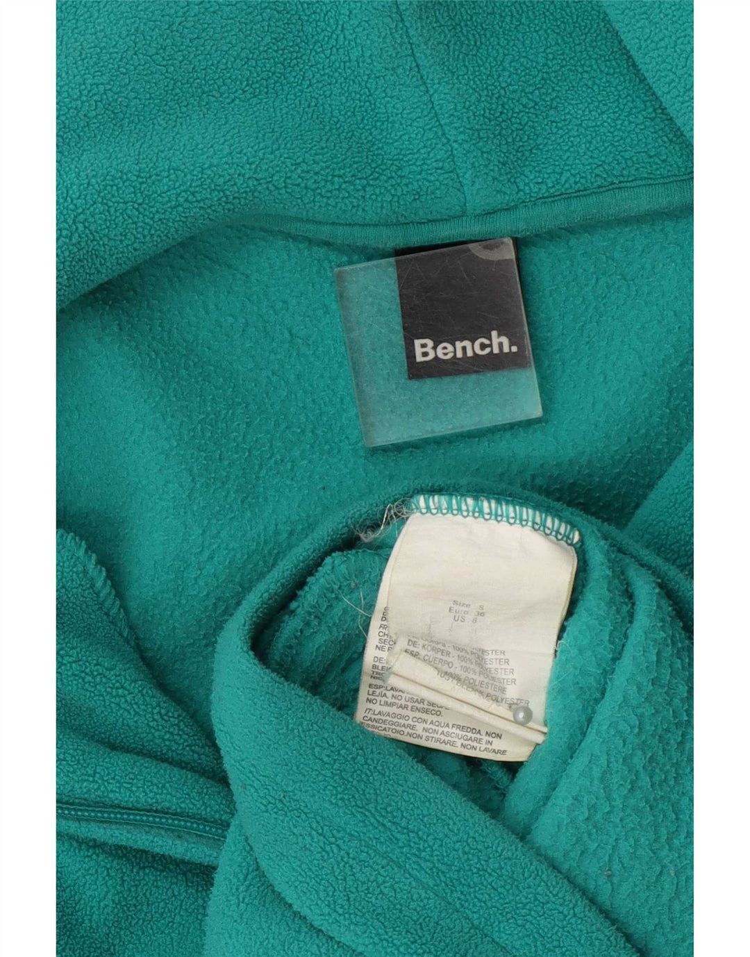 Женская флисовая куртка Bench с графическим рисунком UK 10, маленький зеленый полиэстер