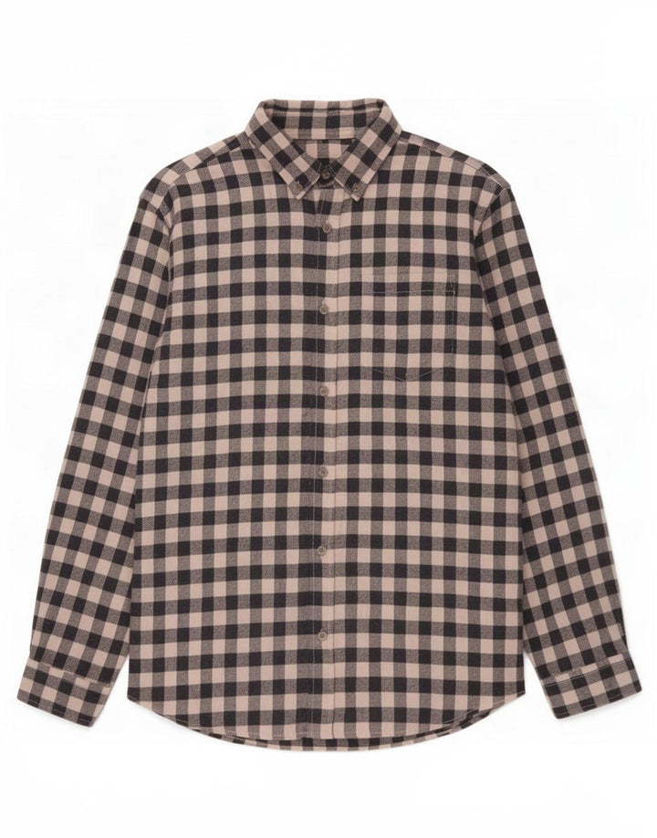 Мужская фланелевая рубашка Jack & Jones среднего размера, темно-синяя, хлопок в мелкую клетку