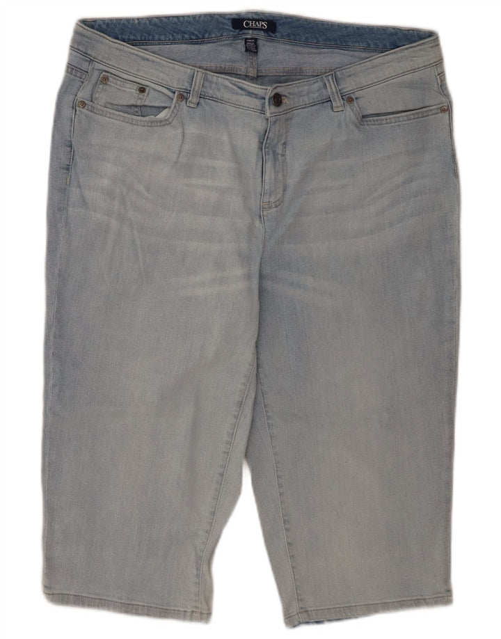 CHAPS Womens Bermuda Denim Shorts US 16 2XL W36  Blue Cotton