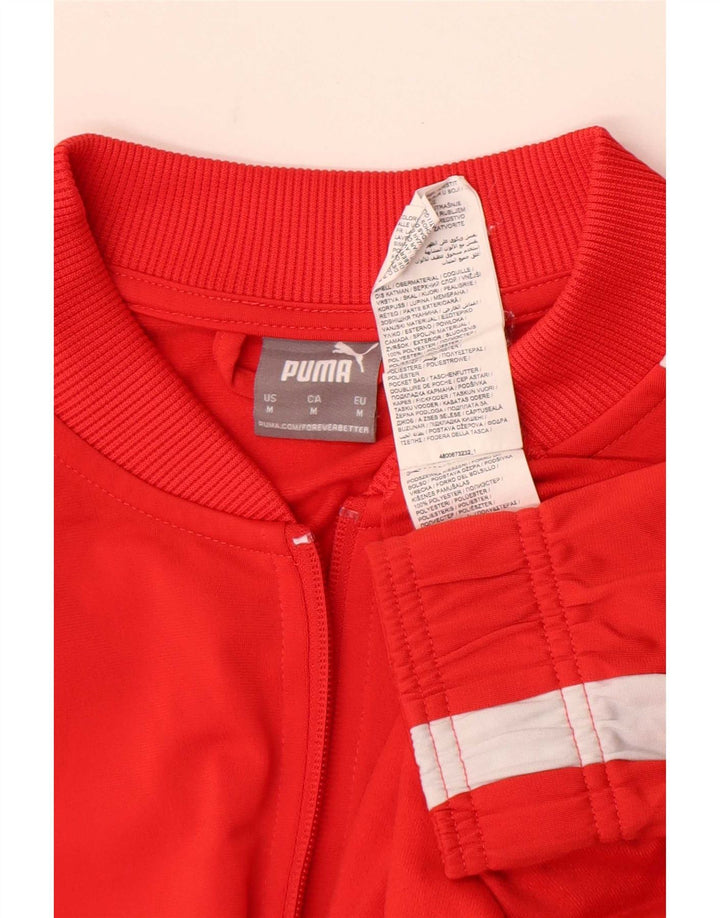 Мужской спортивный костюм Puma, верхняя куртка, средний красный полиэстер с цветными блоками