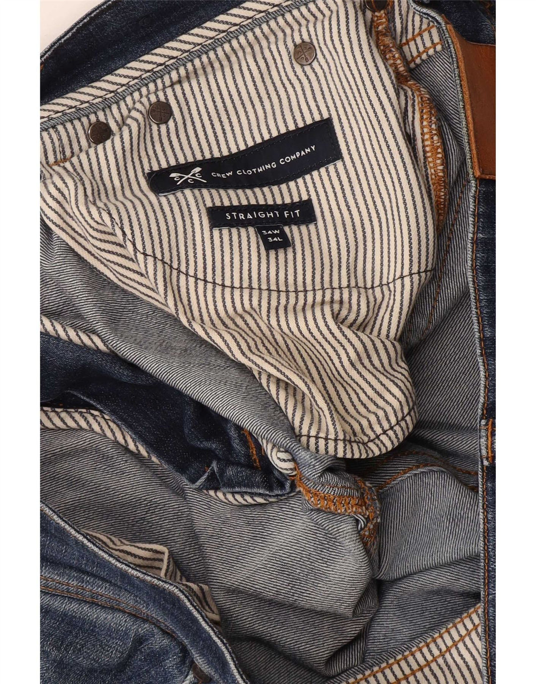 Мужские прямые джинсы Crew Clothing W34 L34 синие