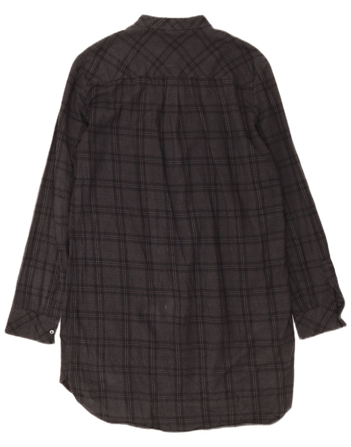 Женское платье прямого кроя с длинными рукавами Zara UK 14, средний серый цвет в клетку