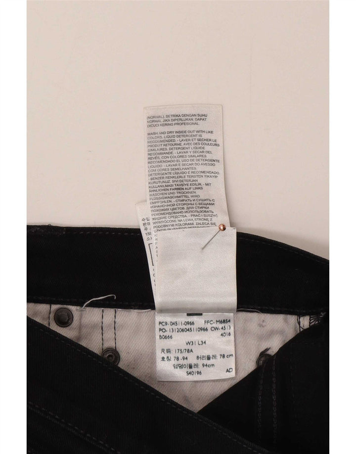 Мужские укороченные прямые джинсы Levi's W31 L25, черный хлопок