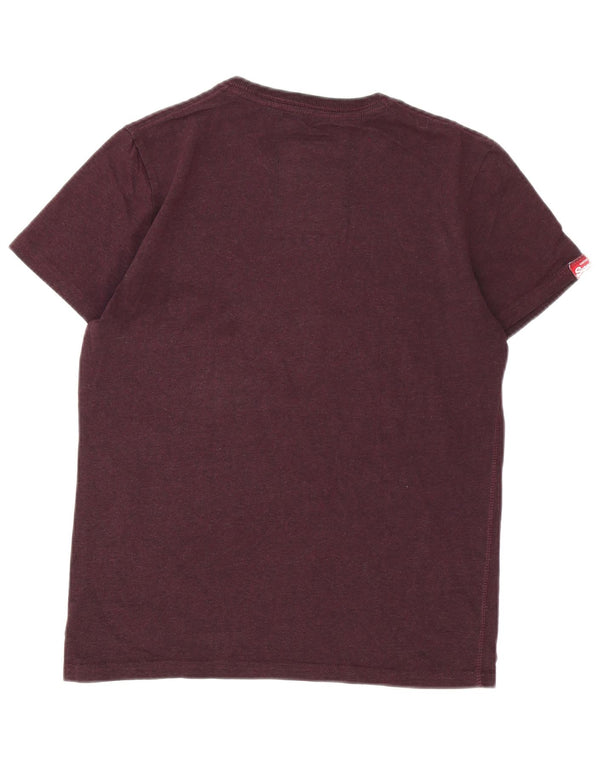 Superdry Mens Graphic T-Shirt Top Medium Burgundy Cotton