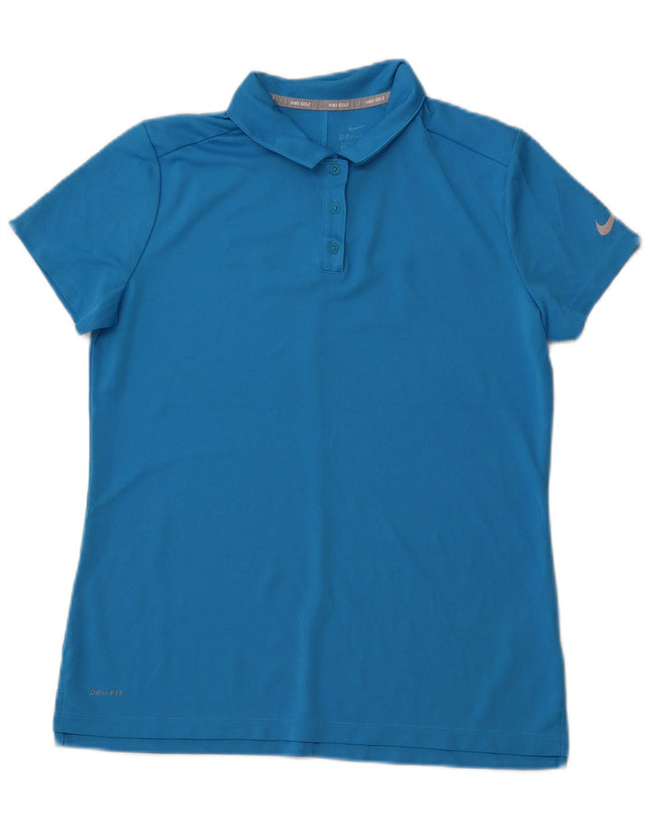 Женская рубашка поло NIKE Dri Fit UK 16, большой синий полиэстер