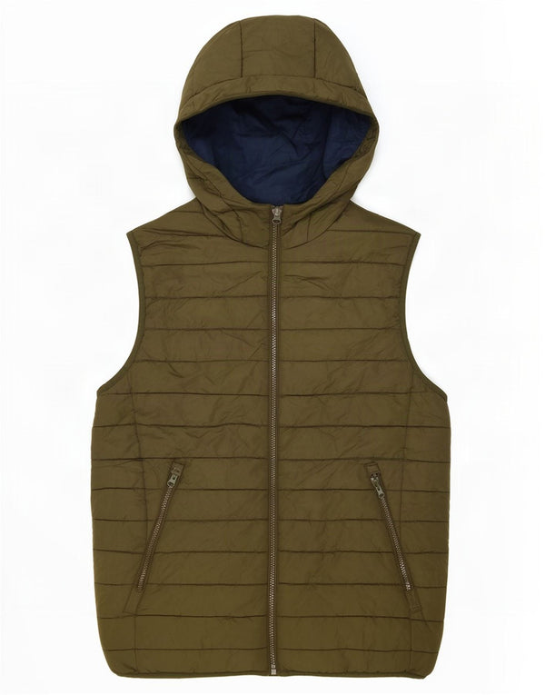 Мужской утепленный жилет Jack & Jones с капюшоном UK 40, большой цвет хаки, полиэстер