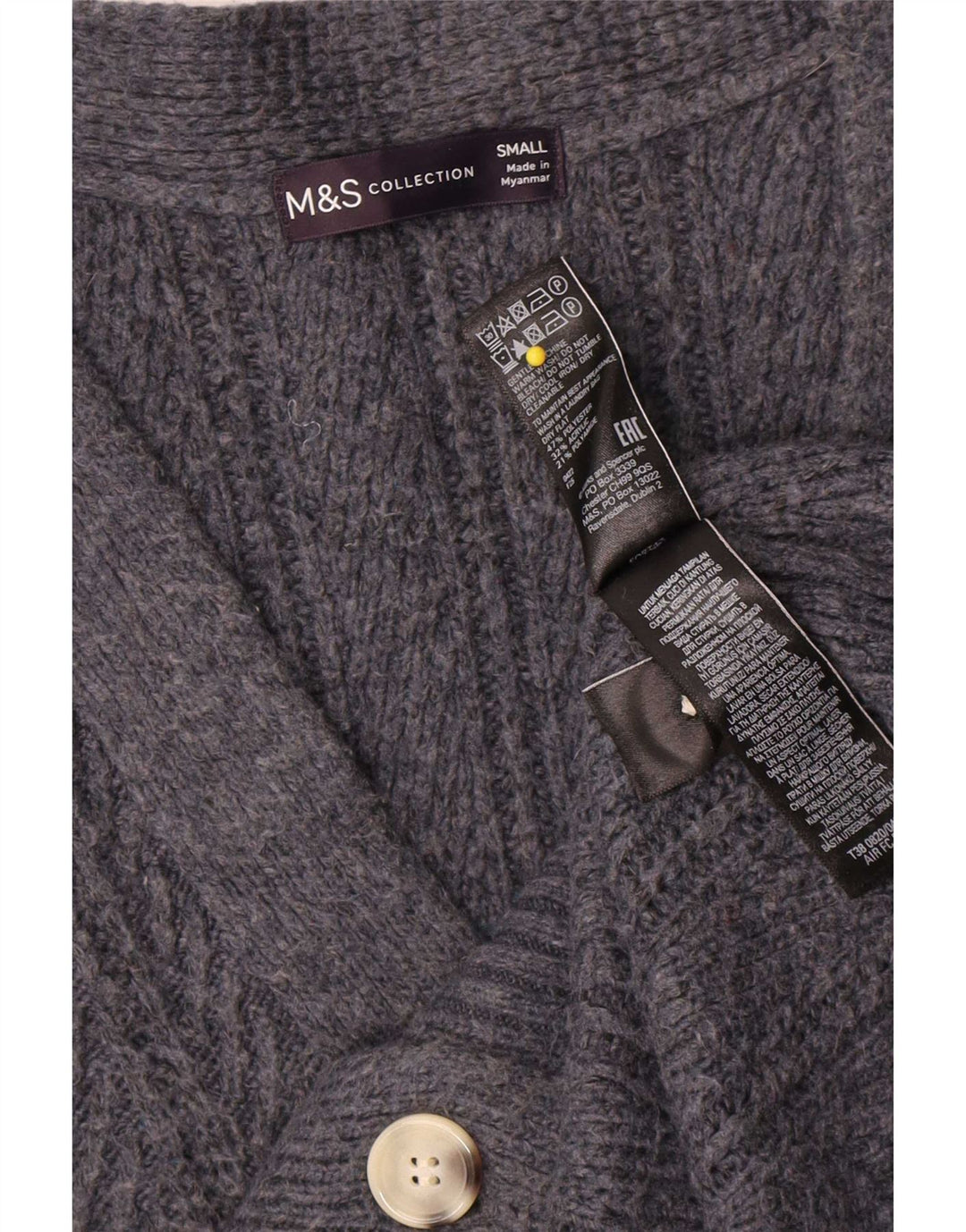 Женский свитер-кардиган оверсайз Marks & Spencer UK 10, маленький серый